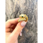 Комплект BVLGARI Serpenti под желтое золото (серьги, кольцо)