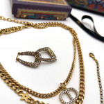 Комплект Dior серьги, цепь и браслет