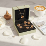 Комплект Van Cleef желтый (кулон, серьги, браслет)