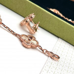 Комплект Van Cleef в розовом цвете (серьги, браслет, колье)
