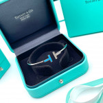 Браслет Tiffany T серебристый с бирюзой