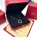 Кулон Cartier Love желтый классический с паве