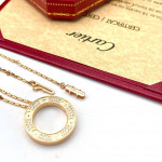 Кулон Cartier Love желтый классический с паве
