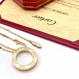 Кулон Cartier Love желтый классический с паве