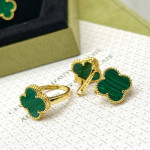 Комплект Van Cleef малахит в желтом цвете