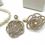 Комплект Chanel роза (колье, серьги)