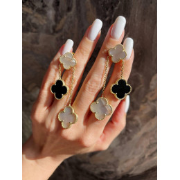 Серьги Van Cleef 3 разных мотива