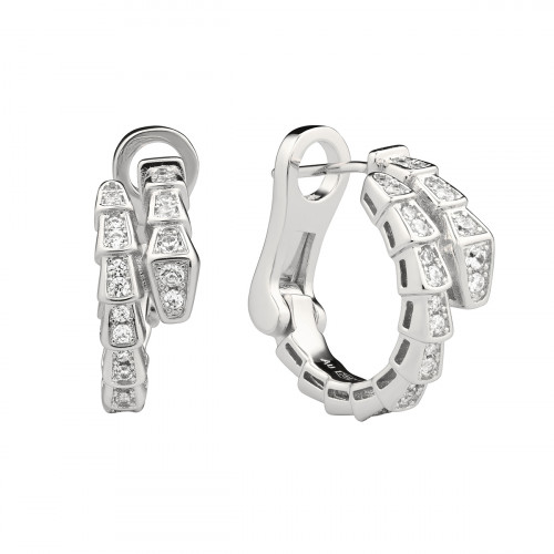 Серьги Bvlgari Serpenty с камнями белые