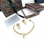 Комплект Dior (серьги 2 в 1, браслет)