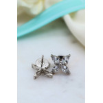 Пусеты Tiffany Victoria белые с камнями