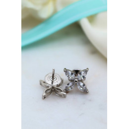 Пусеты Tiffany Victoria белые с камнями