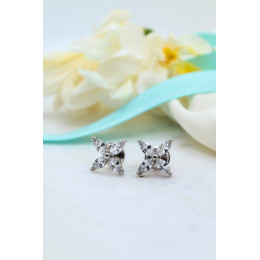 Пусеты Tiffany Victoria белые с камнями