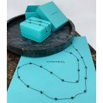 Колье Tiffany Elsa Peretti чёрное длинное с камнями