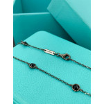 Колье Tiffany Elsa Peretti чёрное длинное с камнями