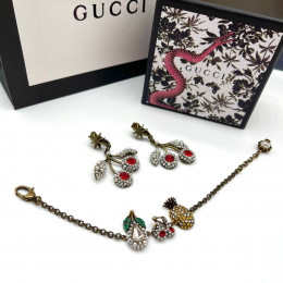 Комплект Gucci Фруктовый (Серьги, Браслет)