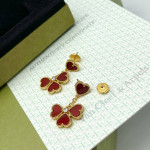 Комплект Van Cleef Alhambra Effeuillage Сердолик (Серьги, Кольцо)