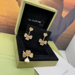 Комплект Van Cleef Alhambra Effeuillage Перламутр (Серьги, Кольцо)