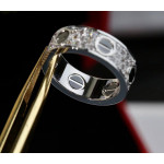 Кольцо Cartier Love VGOLD белое классическое с керамикой