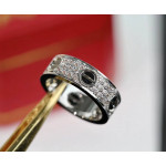 Кольцо Cartier Love VGOLD белое классическое с керамикой