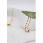 Комплект Van Cleef Alhambra Mini темный перламутр, желтый металл (серьги, кулон)
