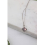 Комплект Van Cleef Alhambra Mini темный перламутр, белый металл (серьги, кулон)
