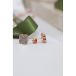 Комплект Van Cleef Alhambra Mini темный перламутр (серьги, браслет, кулон)