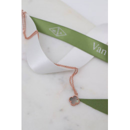 Комплект Van Cleef Alhambra Mini темный перламутр (серьги, браслет, кулон)