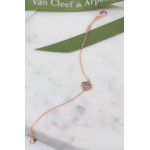 Комплект Van Cleef Alhambra Mini темный перламутр (серьги, браслет, кулон)