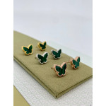 Комплект Van Cleef Alhambra Butterfly малахит (серьги, кулон)