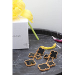Серьги Van Cleef Alhambra 4 разных мотива, оникс