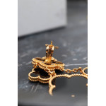 Серьги Van Cleef Alhambra 4 разных мотива, оникс