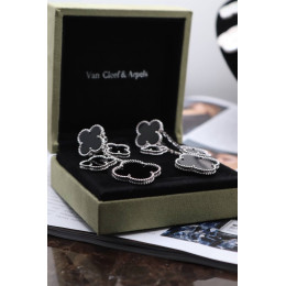 Серьги Van Cleef Alhambra 4 мотива, оникс