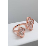 Кольцо Van Cleef Alhambra 2 мотива, с цирконами
