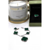 Комплект Van Cleef Alhambra, малахит (серьги, браслет, кольцо)