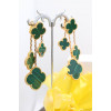 Серьги Van Cleef Alhambra, малахит 4 мотива