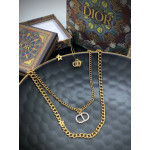 Комплект Dior (серьги, колье двухслойное)