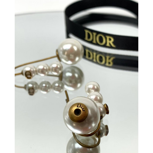 Комплект Dior с жемчугом (серьги, колье многослойное)