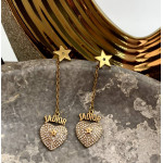 Комплект Dior (серьги с сердцем, колье многослойное)