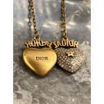 Комплект Dior (серьги с сердцем, колье многослойное)