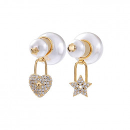 Серьги Dior (сердце и звезда)