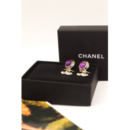 Серьги Chanel фиолетовые