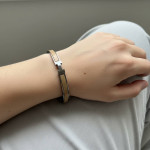 Браслет Hermes тонкий бежевый