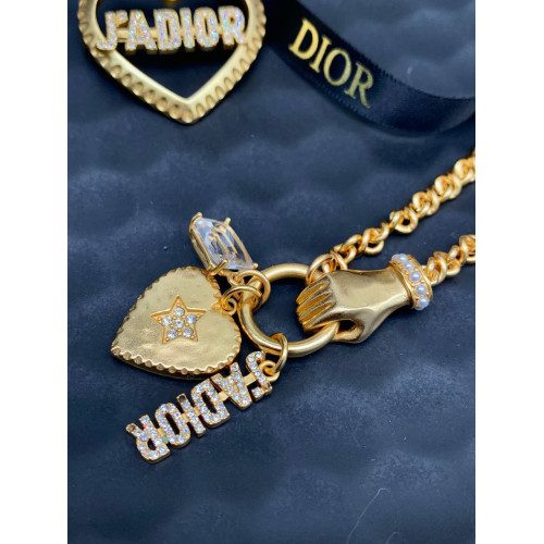 Комплект Dior (серьги, колье, брошь)