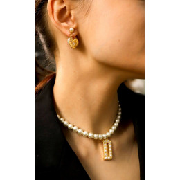 Комплект Dior с жемчугом (серьги, колье)
