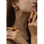 Комплект Chanel керамика (серьги, кольцо)