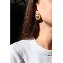 Серьги Versace круглые, золотистые
