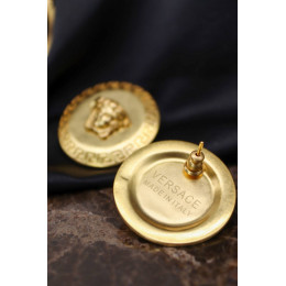 Серьги Versace круглые, золотистые