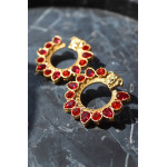 Серьги Versace с красными камнями