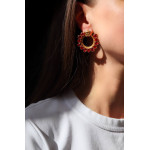 Серьги Versace с красными камнями