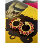 Серьги Versace с красными камнями